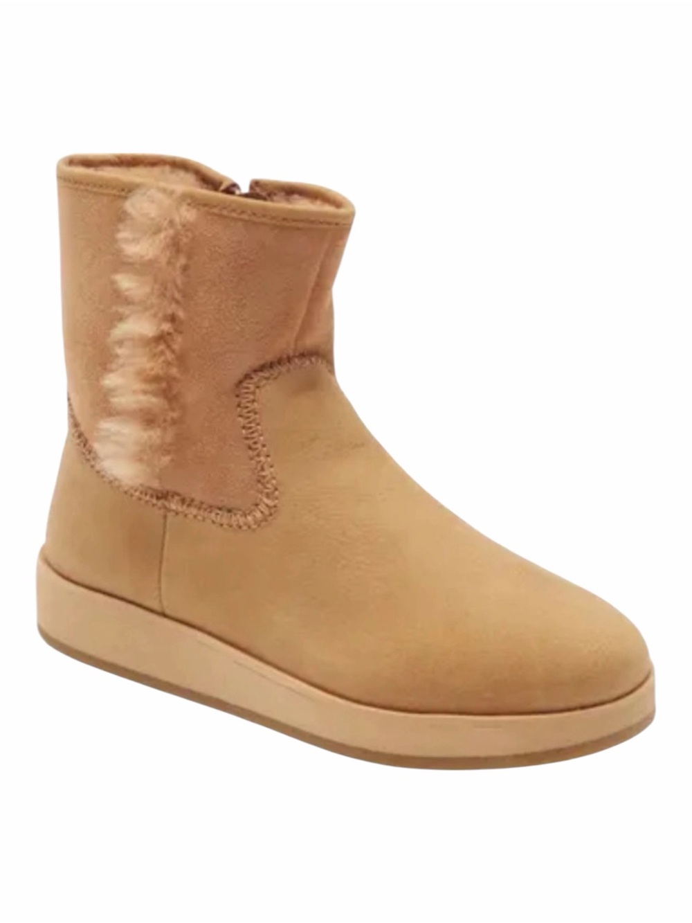 OLUKAI Pa'ina Hulu Waterproof Leather Shearling Winter Boots Tan Women's Size 6